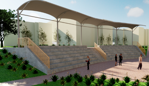 New mock up image showing the planned outdoor seating area.