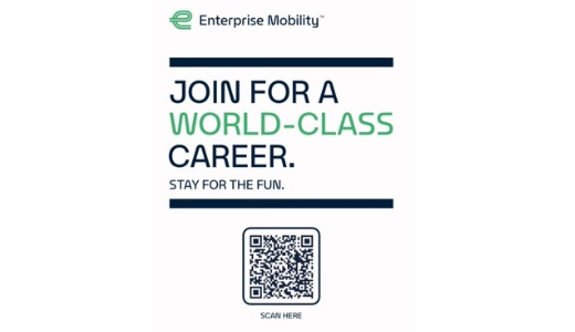 Enterprise Mobility recruitment advert featuring a QR code.
